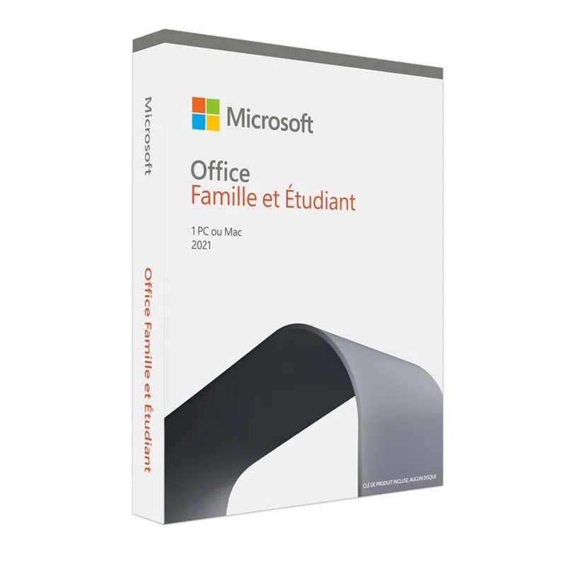 Microsoft Office Famille et Etudiant 2021 - 1 poste (Licence à vie)