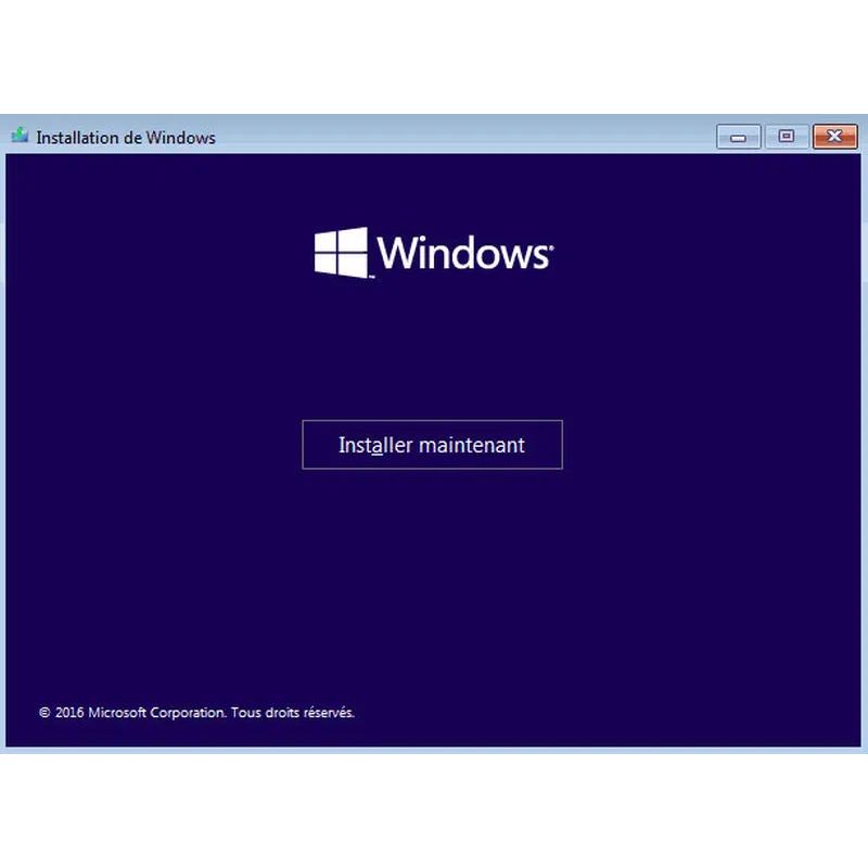 Installation Windows 11 PRO (clé d'activation vendue séparément)